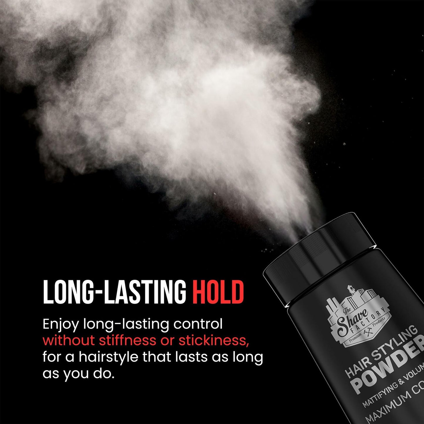 The Shave Factory Hair Styling Powder 20g Mattifying Volumizing 3 Pack Black