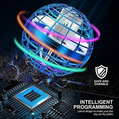RSNG Flying Orb Ball Spinner Mini Drone 360 Rotating LED Toy Red
