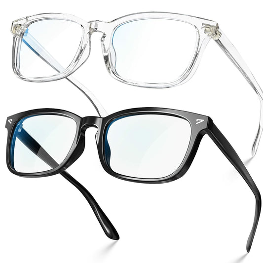 VISOONE Blue Light Blocking Glasses Square Anti Glare 2 Pack Gaming Men Women