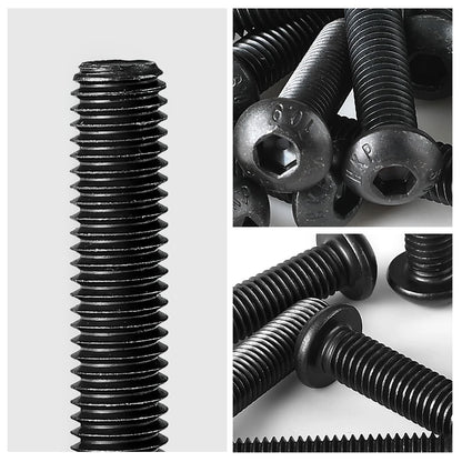 NIULUNBAO M8-1.25x45mm Button Head Socket Cap Screws Black Oxide 10pcs