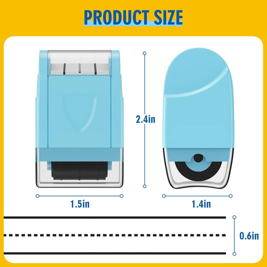 Dashed Handwriting Lines Practice Roller Stamp Self-Inking Red for Teachers