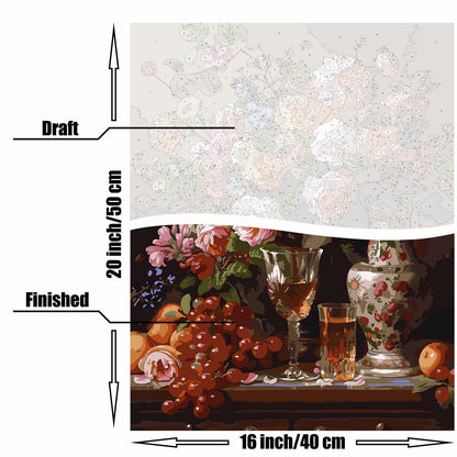 Shinefly Paint by Numbers Kit 16x20 Flower Vase Adults Beginners OPEN BOX