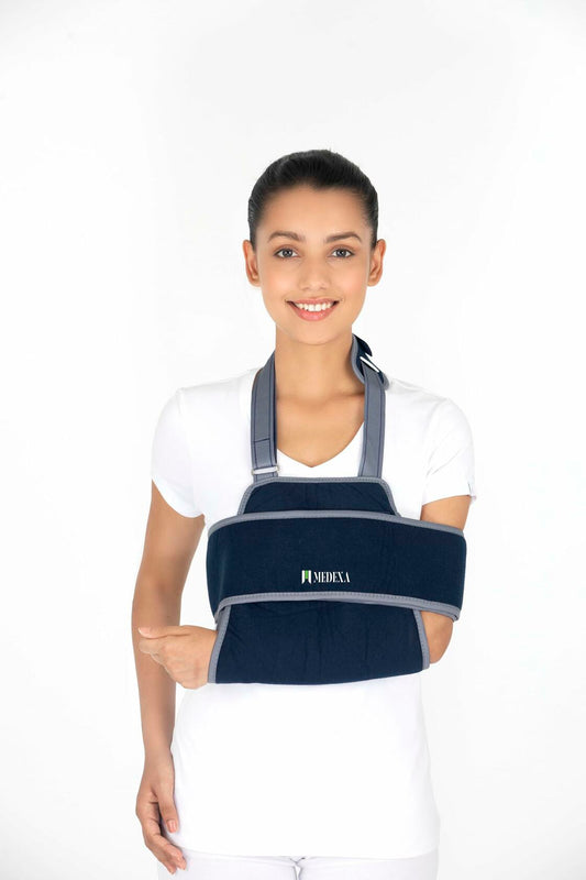 Medexa Shoulder Immobilizer Arm Sling Elastic Brace Navy Blue One Size