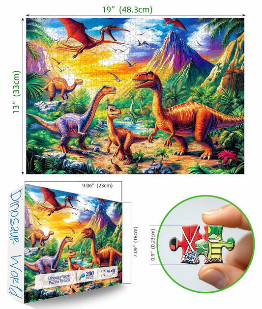 MINIWAN Unicorn Floor Puzzle 200 pcs Colorful-Forest 19x13 in