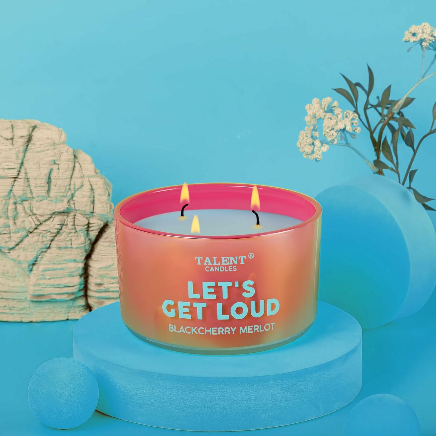 TALENT CANDLES Enjoy Scented Soy Jar Candle 3 Wicks Large Dark Cherry Merlot