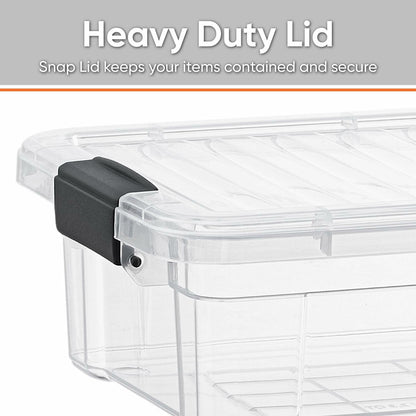 Superio 2.3 Qt Clear Plastic Storage Bin with Lid BPA Free X-Small