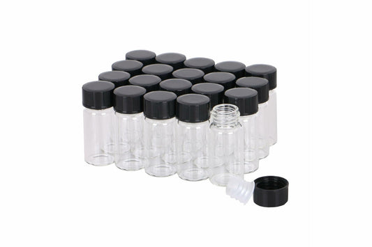 KIGITIK 23pcs 5ml Clear Glass Sample Vials with Screw Caps Leak-Proof