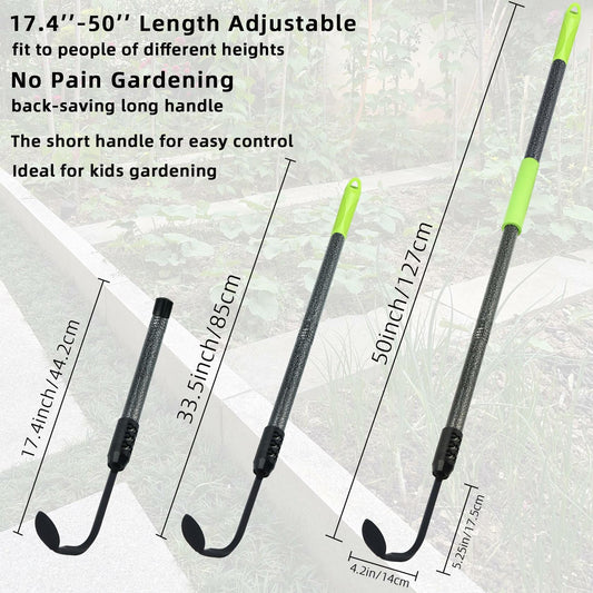 KLDOLLAR Long Handle Weed Puller Tool with Foam Grip Durable Curved Head