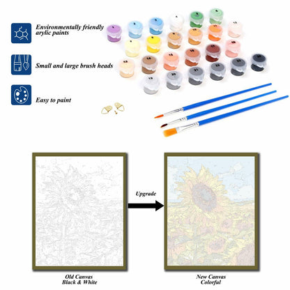 Shinefly Paint by Numbers Kit 16x20 Flower Vase Adults Beginners OPEN BOX