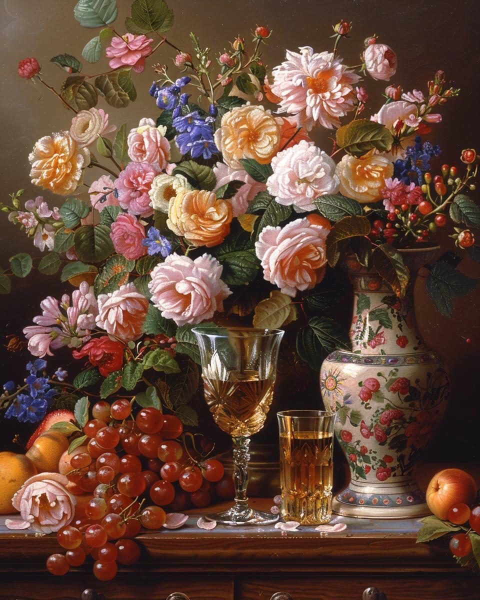 Shinefly Paint by Numbers Kit 16x20 Flower Vase Adults Beginners OPEN BOX