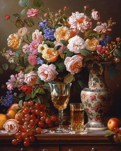 Shinefly Paint by Numbers Kit 16x20 Flower Vase Adults Beginners OPEN BOX