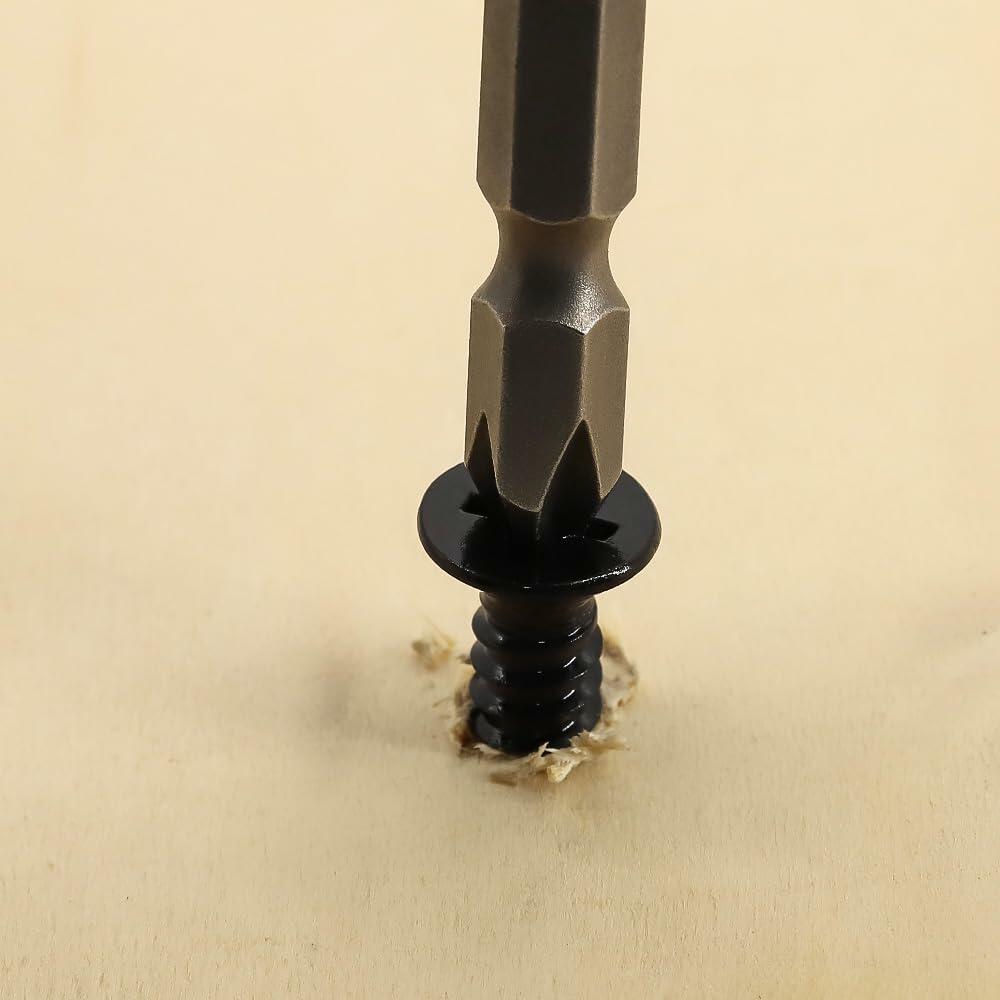 Fayeploo #10x3/4" Flat Head Wood Screws 50pcs Black Oxide Stainless Steel