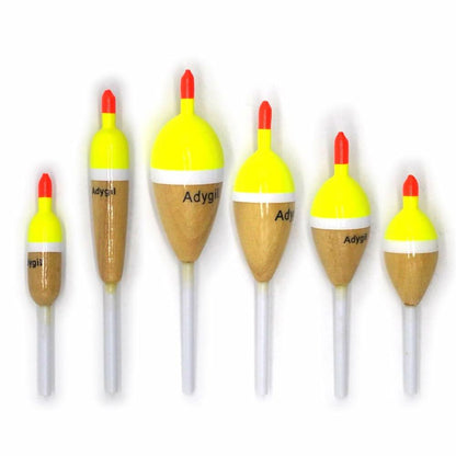 Dimatteo Slip Sticks Floats 6 pcs Oval 1.1/8"-3/4", Pencil 3/8", Cylinder 1/2"