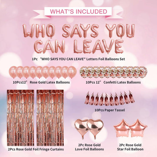 PARLONTY Farewell Party Decorations Balloon Banner Rose Gold Star Rubber