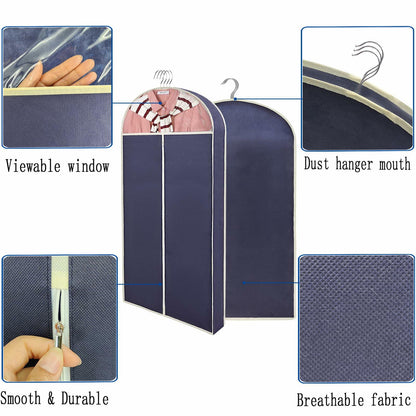 DYYHSDPU Garment Bags 3 Pack Suit Storage Hanging Clothes Black 50x24 Inch