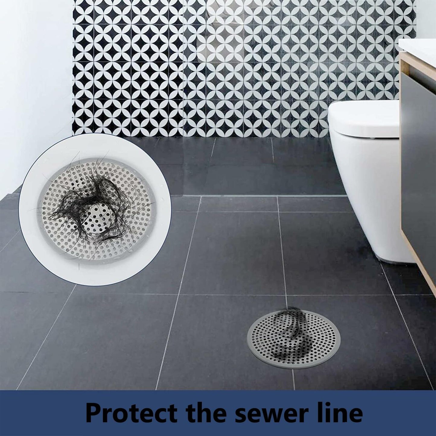 Shower Drain Hair Catcher Strainer by YOXITIXOY 118mm Stall Protector Silvery