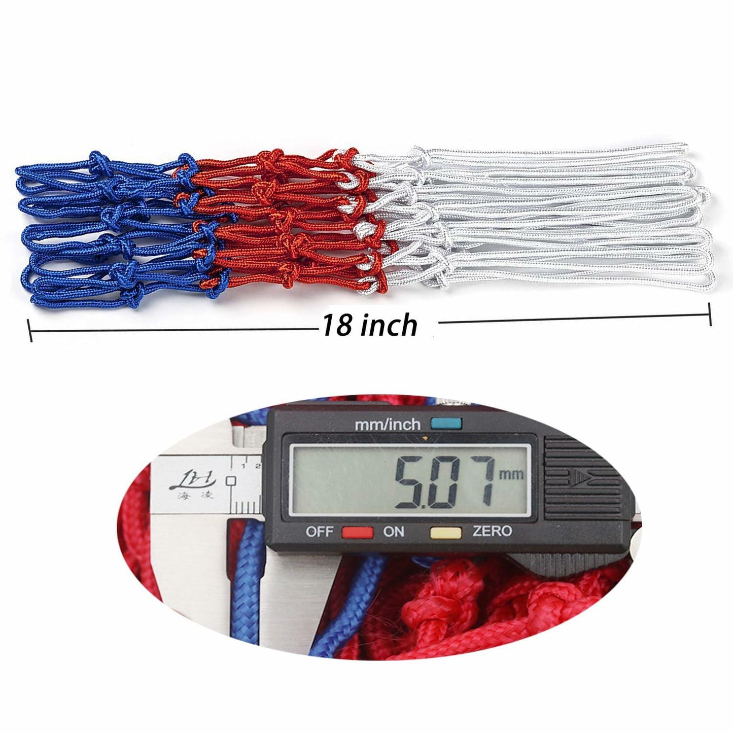 2-Pack Basketball Nets White 12 Loops Polyester Replacement All-Weather