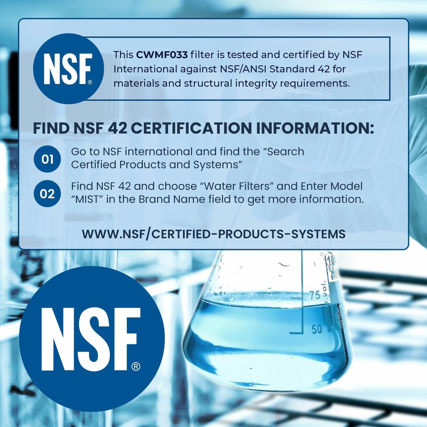 Mist RPWF 2-Pack Refrigerator Water Filter Compatible with GE RPWF RWF1063