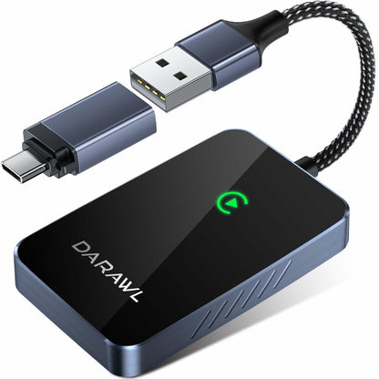 DARAWL Wireless CarPlay Adapter Wired to Wireless for Cars 2015+ iOS 10+
