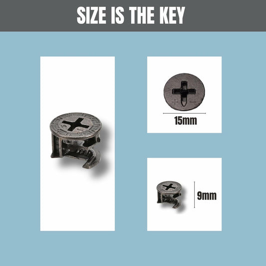 Party Animals Cam Locks Furniture Eccentric Wheels 20Pcs 12x11mm Black