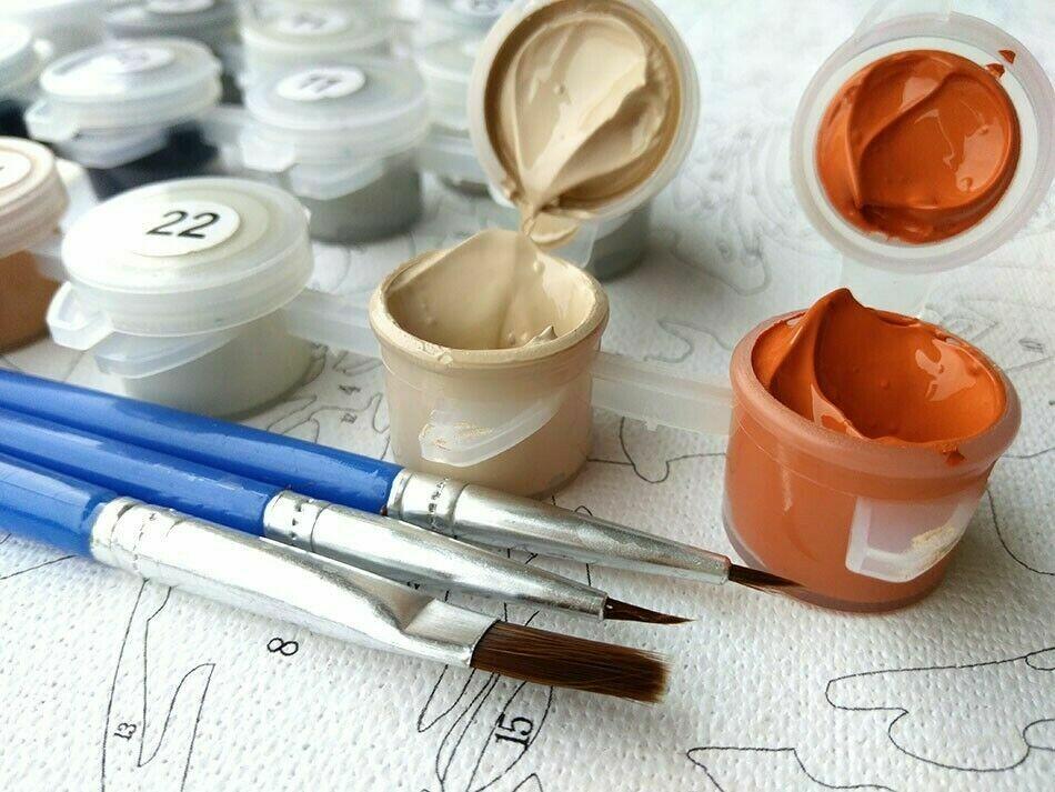 cupmod Vintage Sport Paint by Numbers Kit Retro Tennis 16x20 inch