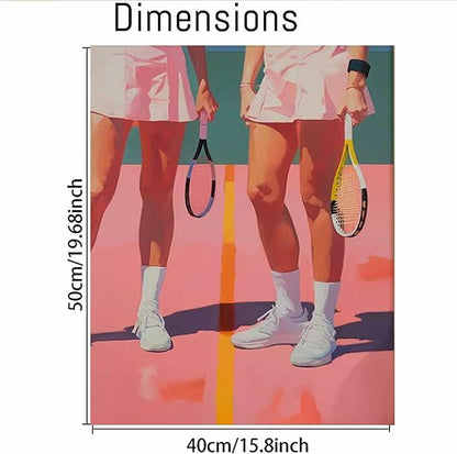 cupmod Vintage Sport Paint by Numbers Kit Retro Tennis 16x20 inch