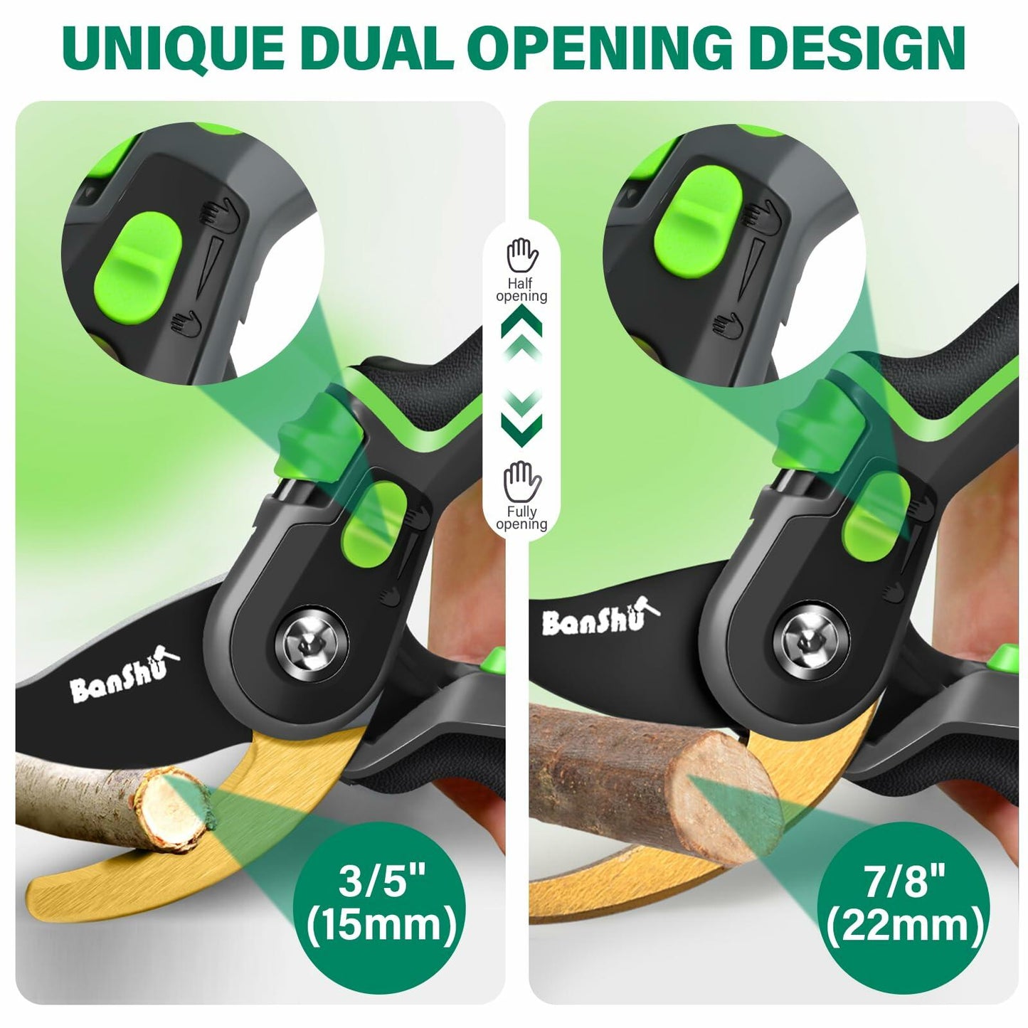 Banshu Bypass Pruning Shears Rust Resistant Bearing Steel Blade Heavy Duty