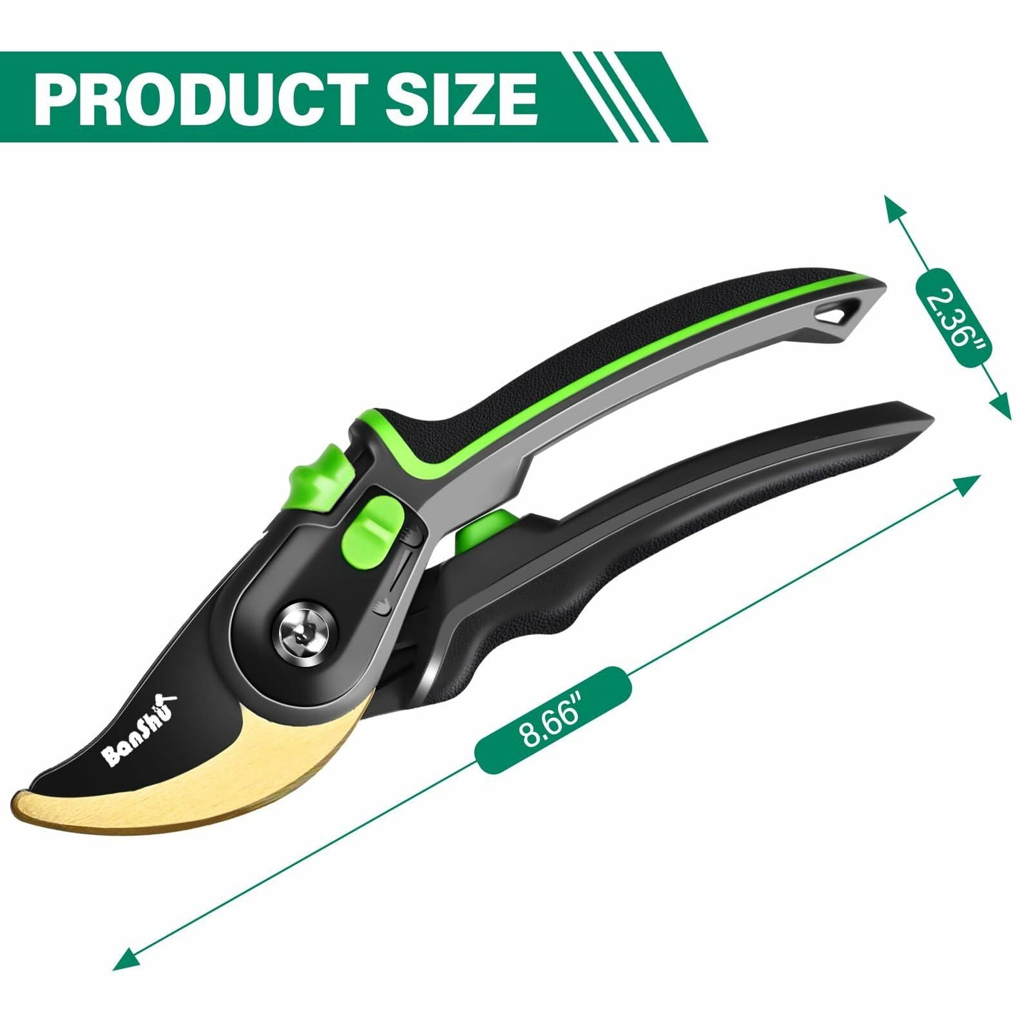 Banshu Bypass Pruning Shears Rust Resistant Bearing Steel Blade Heavy Duty