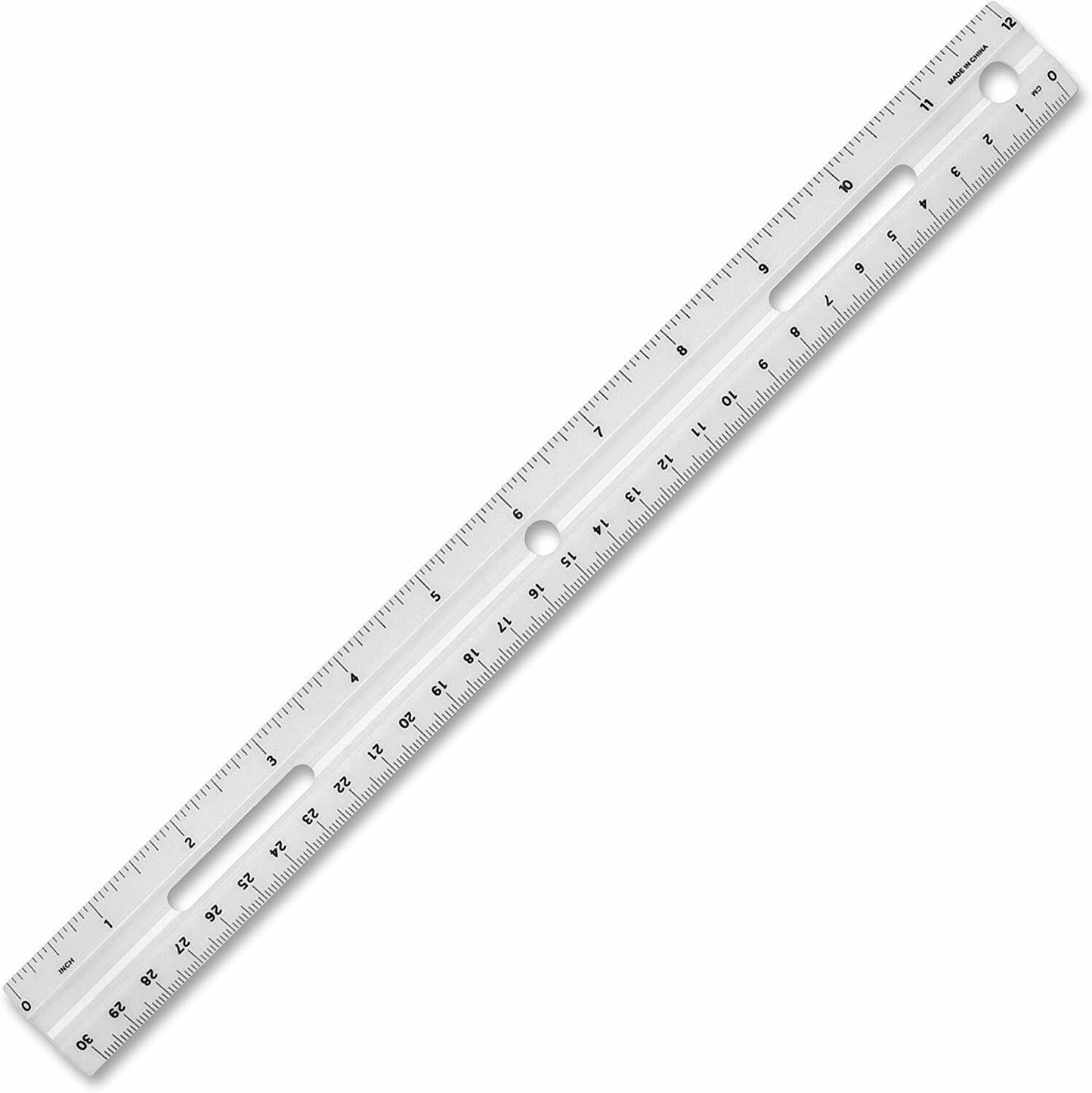 Business Source 12-Inch Plastic Ruler, White (32365), 10 Pack