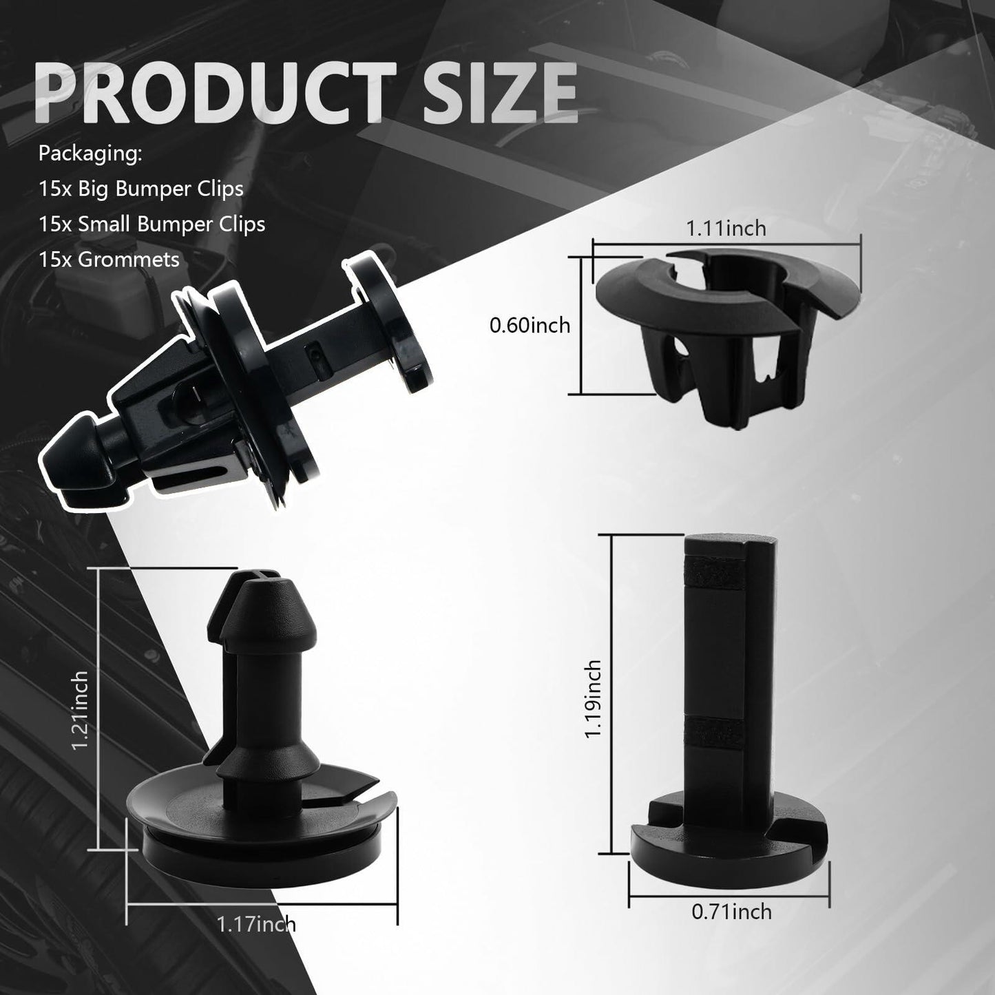 15-Pc Front Bumper & Splash Shield Retainer Clips Set – OEM 15733971/15733970