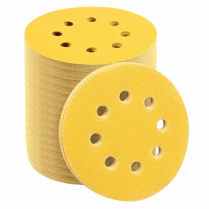 VFINE 5” 220 Grit Sandpaper 100PCS Hook & Loop Orbital Sanding Discs Wood