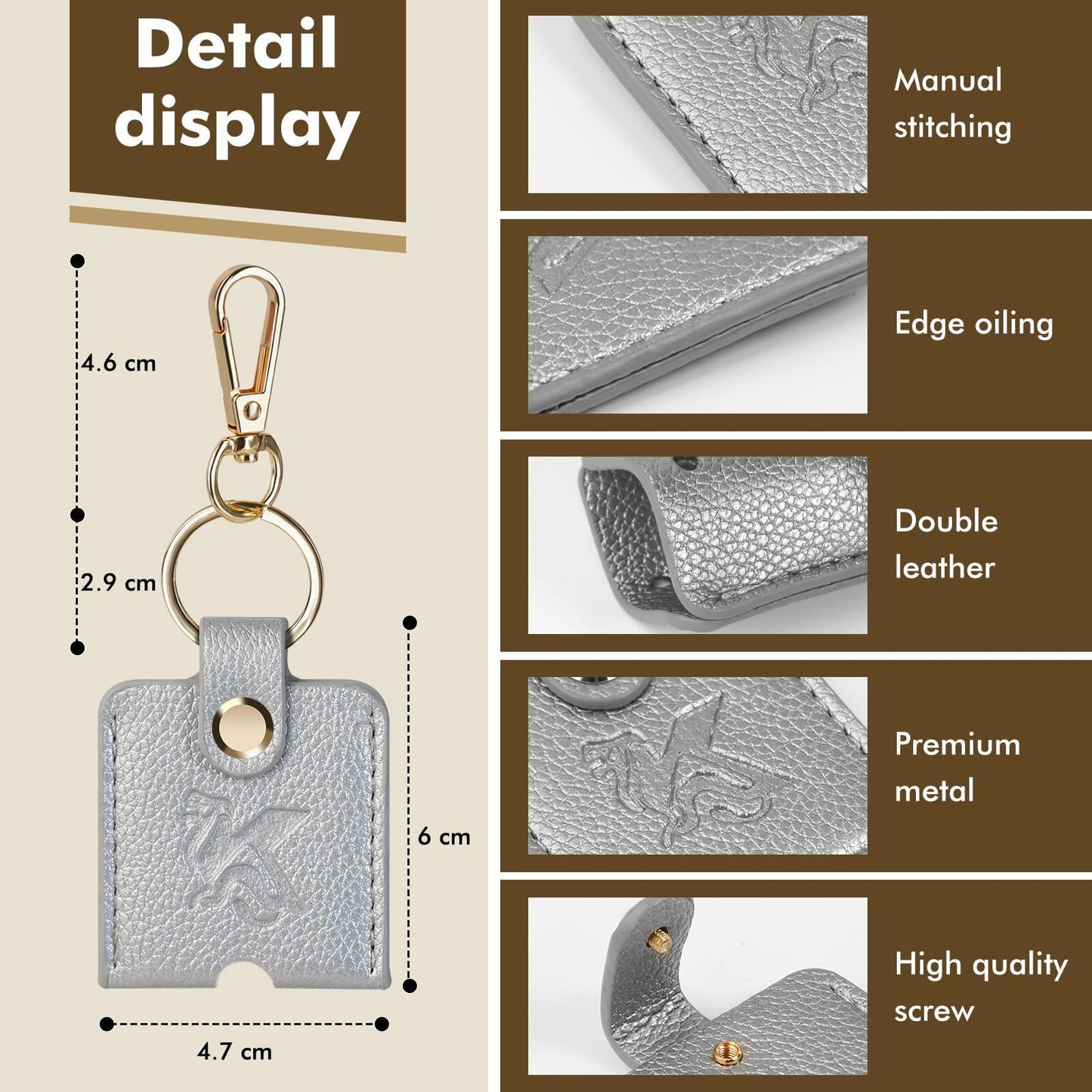 KARENSKEYS Leather Car Key Cover 2pcs Key Sleeve Loop Replacement