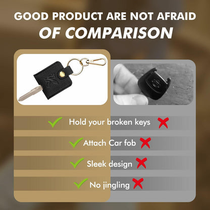 KARENSKEYS Leather Car Key Cover 2pcs Key Sleeve Loop Replacement