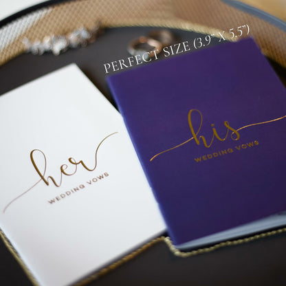 Evoware His & Hers Vow Books Set of 2 Silver Rose Gold Pens 28 Pages