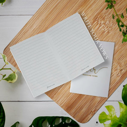 Evoware His & Hers Vow Books Set of 2 Silver Rose Gold Pens 28 Pages