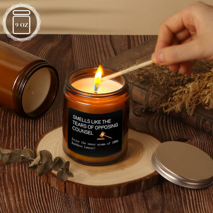 MOTVZC Lavender Candle Lawyer Gifts Funny Birthday Christmas Black Soy Wax