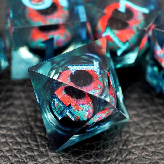 Maywin Dungeons & Dragons Liquid Core Dragon Eye Polyhedral Dice Set