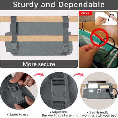 WOMACO Bunk Loft Bed Side Caddy 12 Compartments Lake Green Medium