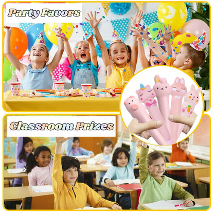 KUNHEHO 5 Pcs Kawaii Cute Pink Ink Pens 0.5mm Fine Point Soft Grip