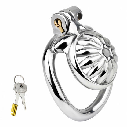 Lelisex Stainless Steel Male Chastity Cage Dark Lock 50mm Ring Adult Toy