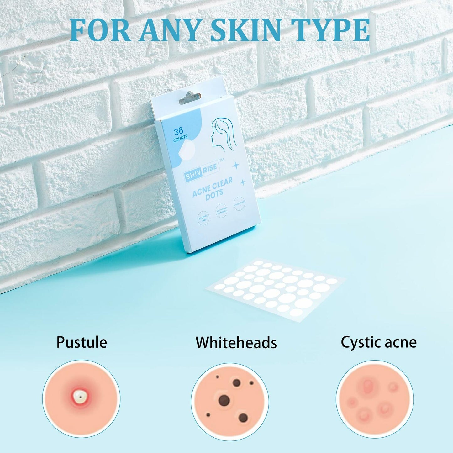 SHIVRISE Pimple Patch Hydrocolloid Acne Spot Cover Tea Tree Oil 36 Count