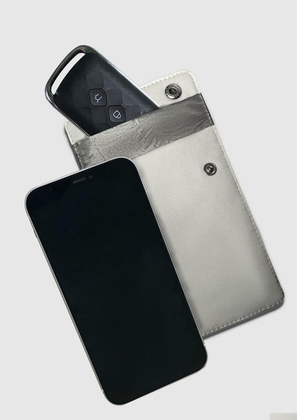 Faraday Bag for Key Fob RFID Signal Blocking Car Key Protector White