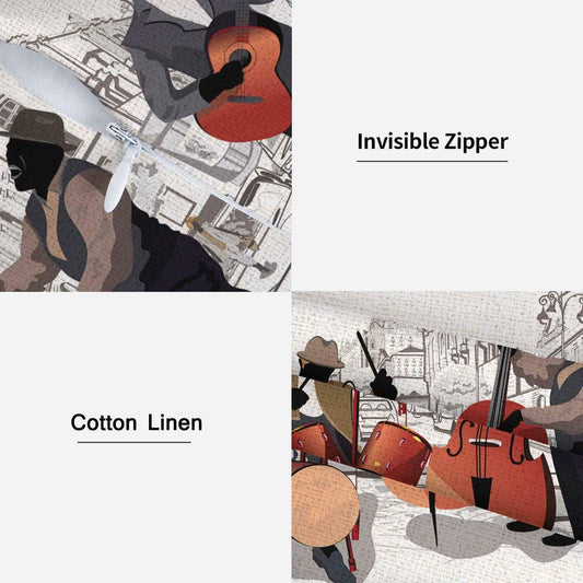 Boqpolu Movie Music Theme Pillow Covers Set of 2 18x18 Inch Multi-0006