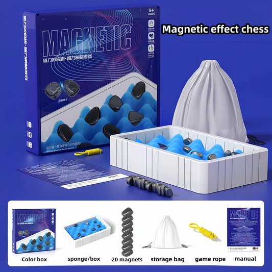 warsrnd Portable Magnetic Chess Game Strategy Board Game Family Fun Set
