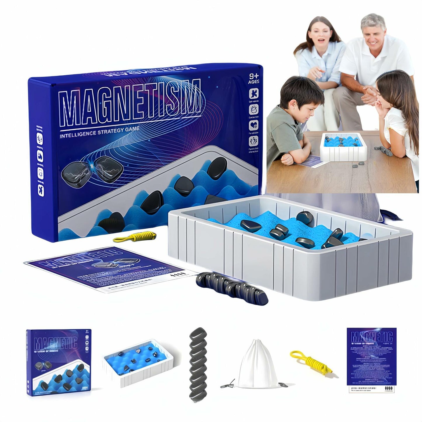 warsrnd Portable Magnetic Chess Game Strategy Board Game Family Fun Set