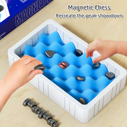 warsrnd Portable Magnetic Chess Game Strategy Board Game Family Fun Set