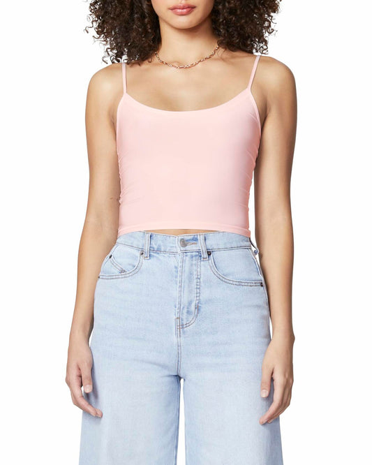 florence by mills Glow Up Glossy Days Cami Tank Top Ballerina Pink Size S