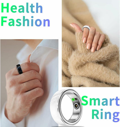 Dulutuxe Smart Ring Fitness Tracker Heart Rate Sleep Monitor White Size 10