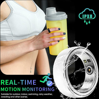 Dulutuxe Smart Ring Fitness Tracker Heart Rate Sleep Monitor White Size 10