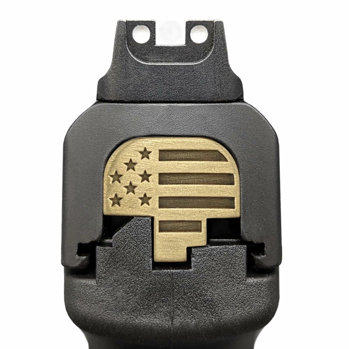 Milspin Slide Back Plate Brass Large US Flag for Smith & Wesson M&P M2.0